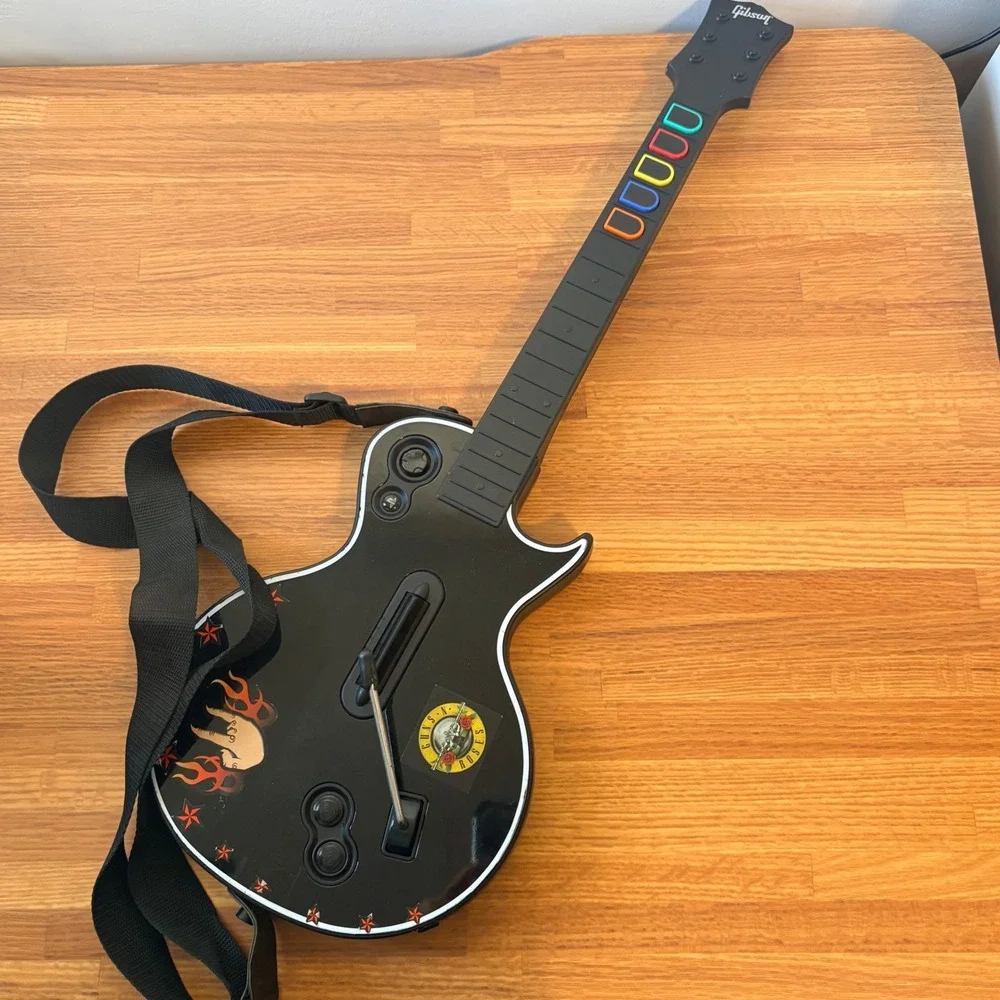 For Parts UNTESTED Guitar Hero Les Paul RedOctane Wireless Controller PS3 Black